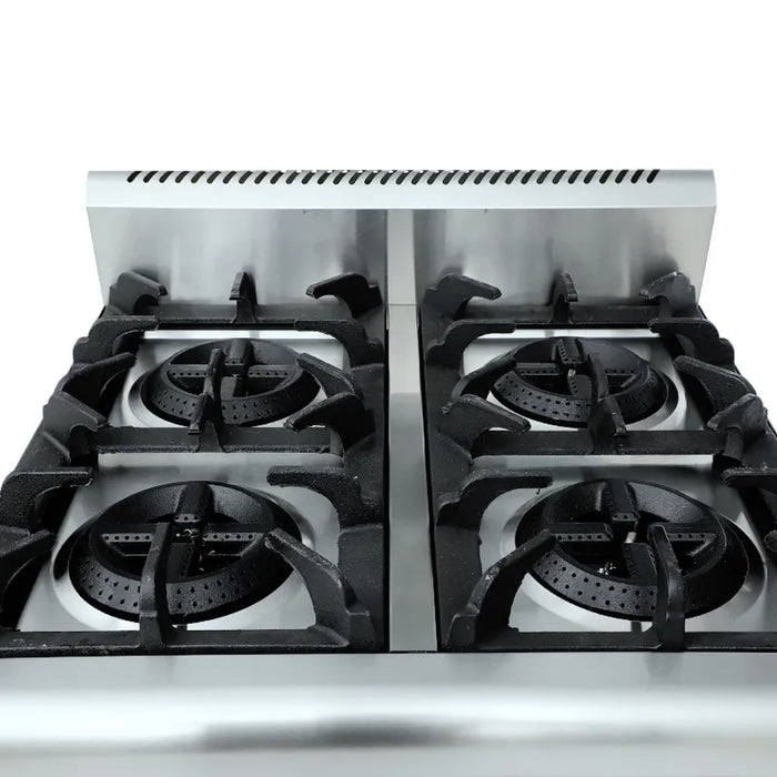 Commercial 4 burner gas stove with oven