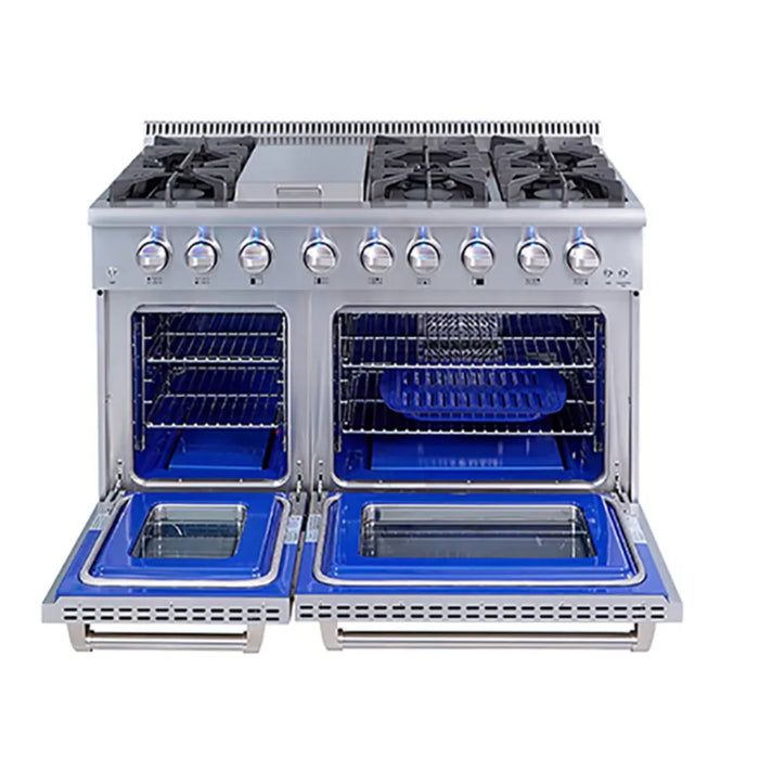 48-inch Double Oven Gas Ranges With 6 Burners