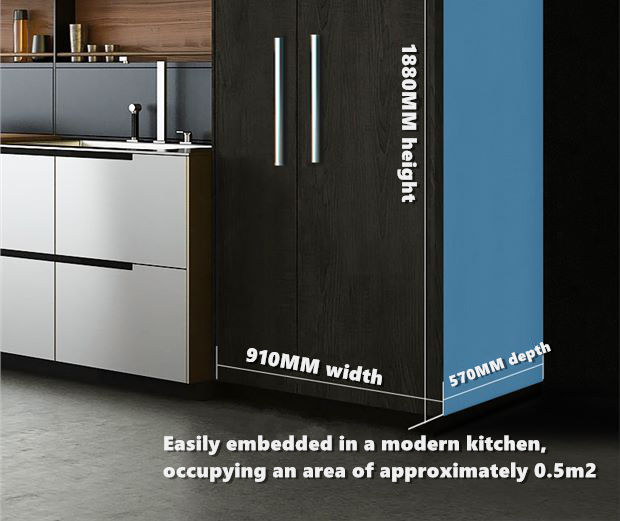 Air-cooled and frost-free Built-in double door refrigerator