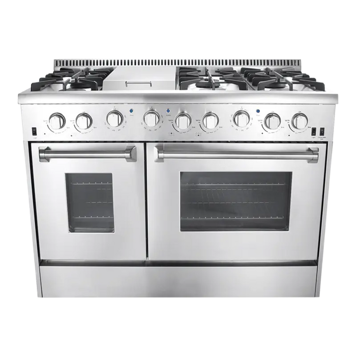 commercial gas range 6 burners stove with griddle / ovens